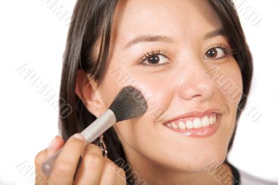 beautiful girl making up