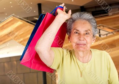 beautiful senior doing some shopping
