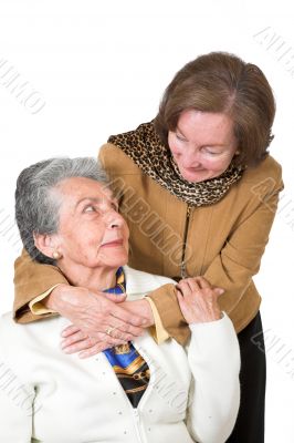 beautiful mother and daughter portrait