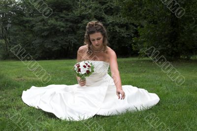 Bride in the park