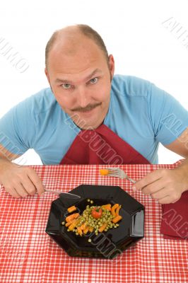 Happy man on a diet