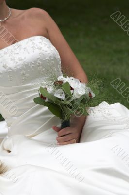 Bride with her wedding bouquet