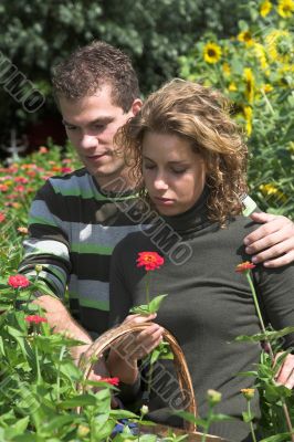 Picking flowers together