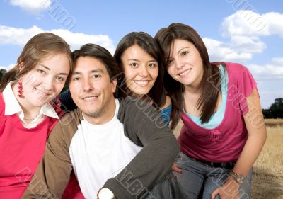 happy friends in the park