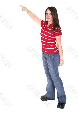 beautiful girl presenting