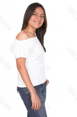 beautiful happy girl in casual clothes