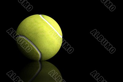 tennis ball over black