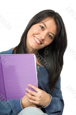 beautiful student in blue