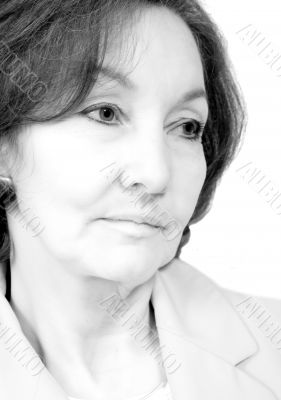 business senior portrait in black and white