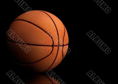 basketball over black