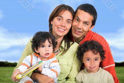 beautiful family outdoors