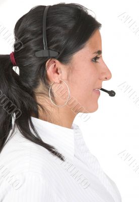 Beautiful Customer Support Girl - side angle