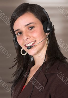 Beautiful Customer Support Girl - brown