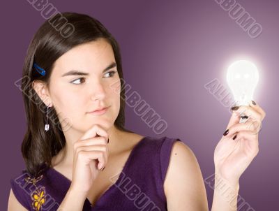 creative woman thinking of ideas
