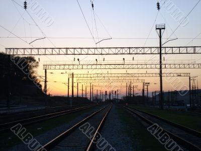 Sunset and the railway