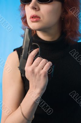 woman with pistol