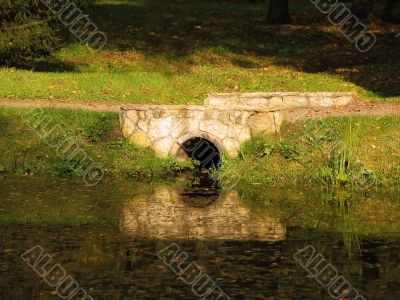 Pond with sewer