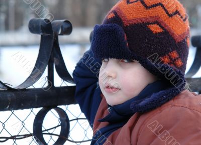 boy in winter cap