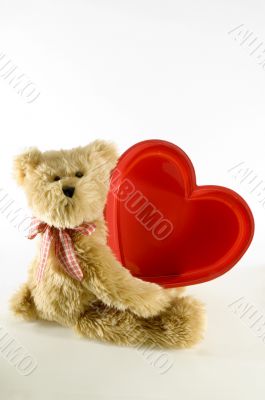 Teddy Bear with Large Red Heart