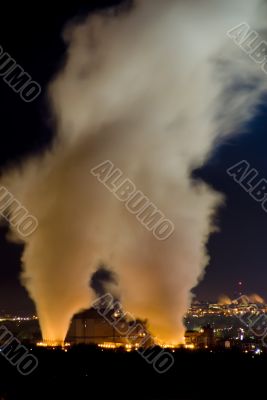 steam clouds and power plant