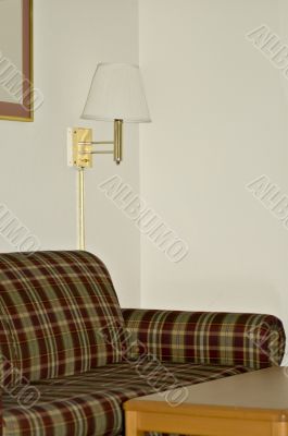 sofa, lamp and coffee table
