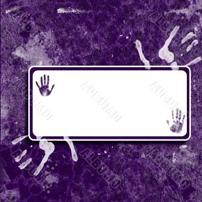 Purple Handprint Grunge Background