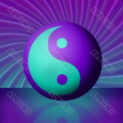 Purple & Teal Yin Yang Swirling Vortex