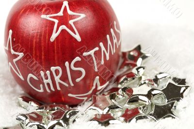Christmas apple with silver stars