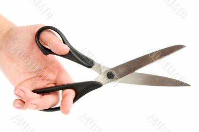 hand with scissors