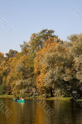 By boats in the autumn