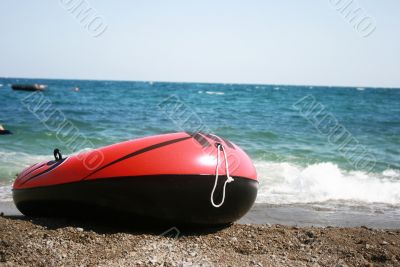 inflatable toy and sea