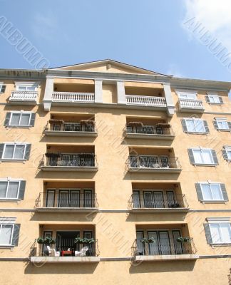 Pink Stucco Balconies