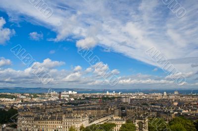 Edinburgh under a cloudy sky
