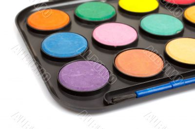 Watercolors and brush