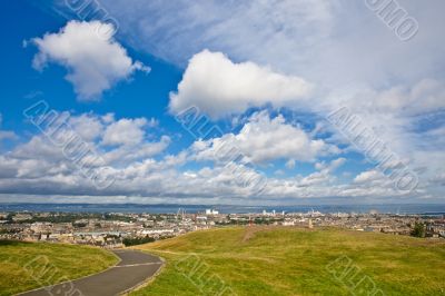 Edinburgh under a cloudy sky