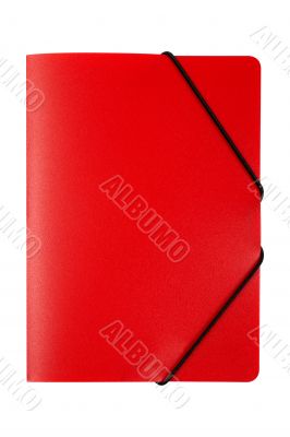 Red folder isolated