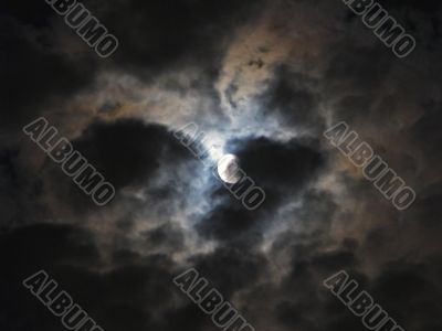 Moon in clouds