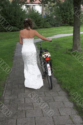Bride on a bike