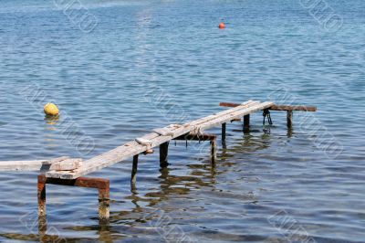Old and weather boardwalk