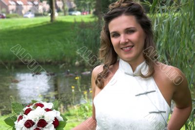 Bride on a bike