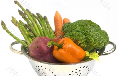 Fresh vegetables on white isolated