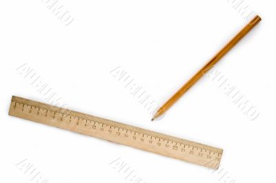 ruler and pencil