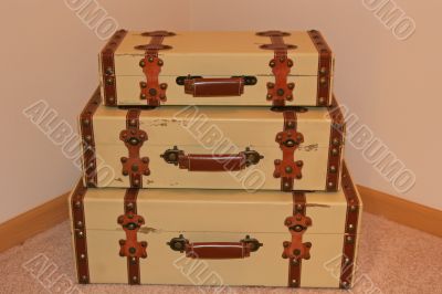 Three Old Suitcases