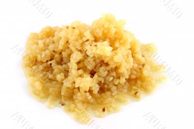 Close up of Chopped Garlic on an isolated background