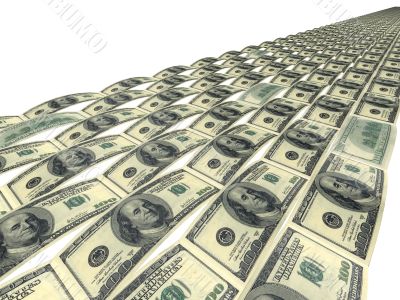 Road painted into image of dollars