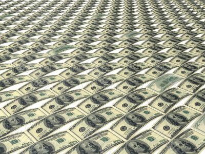 Texture painted into image of dollars