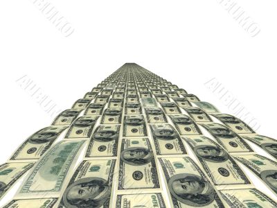 Road painted into image of dollars