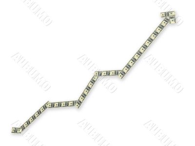 Diagram painted into image of dollars