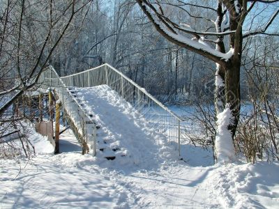 Snow-covered bridge