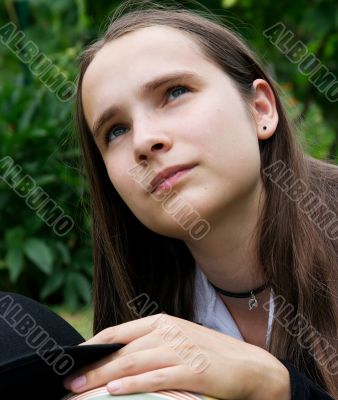 Girl looking up